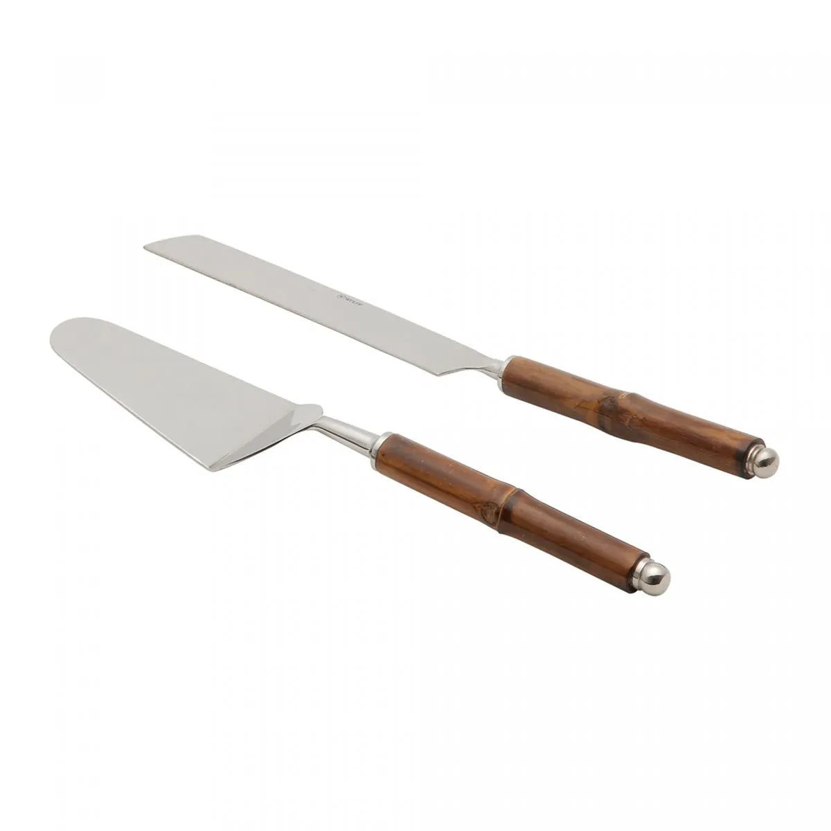 Conjunto 2 Peças para Bolo de Aço Inox com Cabo de Bambu - Wolff